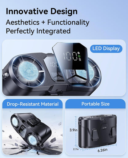 KIMMOO Portable Waist Fan, Dual-Motor with Ice Cooling, 10000mAh Battery