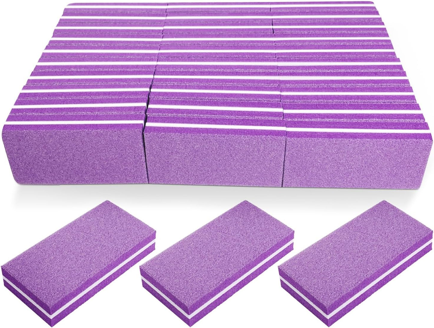 Pink Professional Nail Buffer Set - 30 Pcs, Acrylic & Natural Nails, 100/180 Grit Buffer Blocks