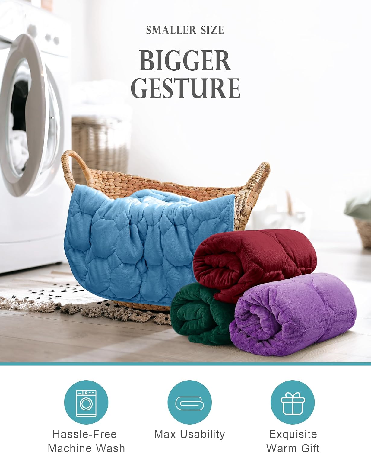 Cottonblue Weighted Lap Blanket 7lbs, Cozy Luxury Crystal Velvet Weighted Blanket for Adults, Small Weighted Blanket for Relaxation, Sleeping, Travel, Grey, 29" x 24"