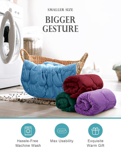 Cottonblue Weighted Lap Blanket 7lbs, Cozy Luxury Crystal Velvet Weighted Blanket for Adults, Small Weighted Blanket for Relaxation, Sleeping, Travel, Grey, 29" x 24"
