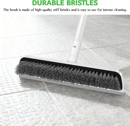 SetSail Floor Scrub Brush with 51-Inch Long Adjustable Handle 2 in 1 Scrape Brush Stiff Bristle Floor Scrubber for Cleaning Shower Bathroom Garage Kitchen Wall Deck Tub Tile