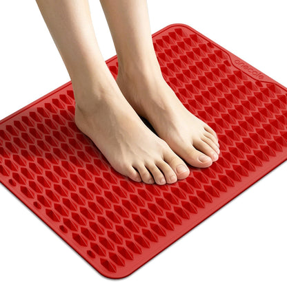 Acupressure Mat for Foot Massage, Silicone Foot Reflexology Mat, Portable Feet Mat for Plantar Fasciitis Relief and Muscle Relaxation