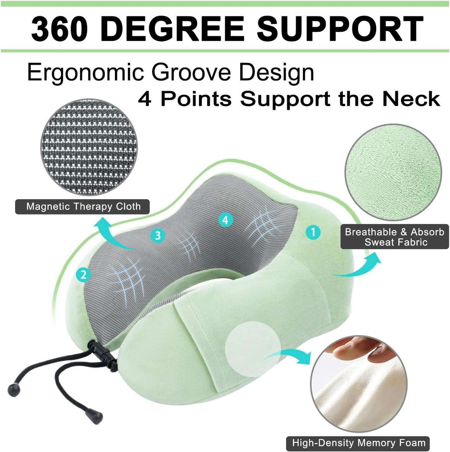 urnexttour Travel Pillow and Blanket Set Neck Pillow Airplane Foam Black