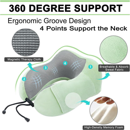 urnexttour Travel Pillow and Blanket Set Neck Pillow Airplane Foam Black