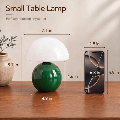Dawnwake Mushroom Lamp Table Lamp for Bedroom-Small Desk Table Lamps,White