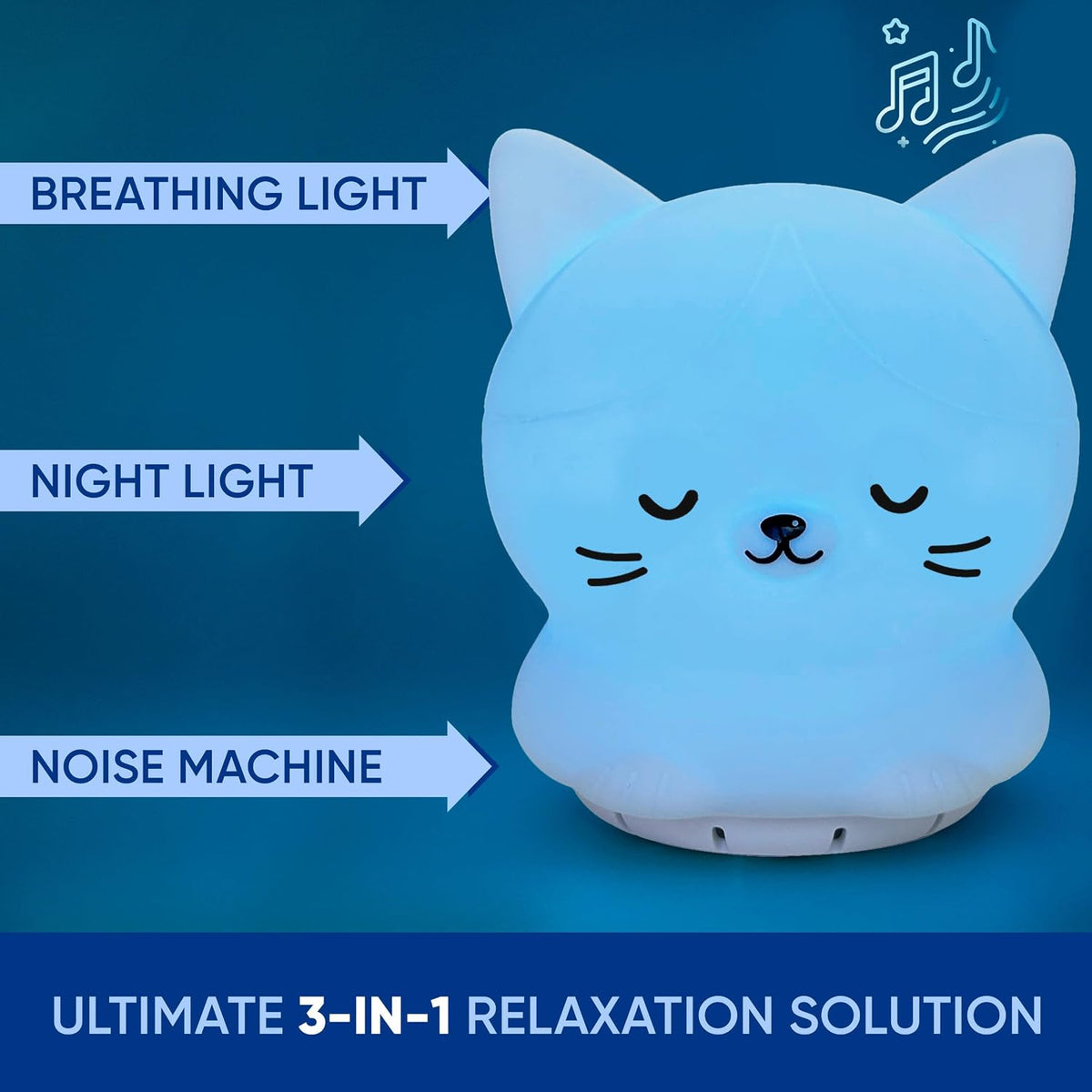 Rainlax Mindfulness Breathing Kitty, 4-7-8 Guided Visual Meditation Light