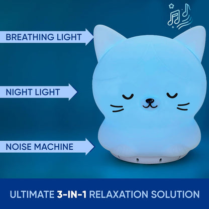 Rainlax Mindfulness Breathing Kitty, 4-7-8 Guided Visual Meditation Light