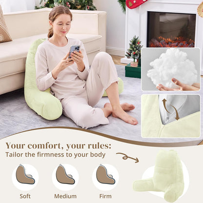Sasttie Reading Pillows for Sitting in Bed Adult, Back Pillow Bed Sitting Up, Back-Rest Support Cushion for Sit Up on Couch, Sofa, and Floor, Dorm Essentials, Oeko-Tex Certified, Dark Grey