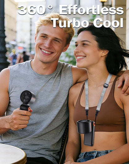 Portable Handheld Fan with Semiconductor Ice Cooling, [Instant Ice Relief], 4000mAh Rechargeable Mini Personal Fan, 5 Speeds, Quiet USB Travel Fan for Outdoor, Commuting, Summer Heat