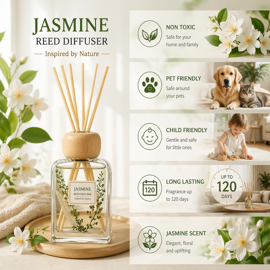Luxury Hotel Scent Reed Diffuser 100ml (3.38oz) | No.1898 Hotel Collection Diffuser Oil Inspired by Ritz Carlton | Home, Bathroom & Office Decor | Long-Lasting Room Freshener Gift Set