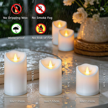 antizer Flameless Candles Led Candles Pack of 9 (H 4" 5" 6" 7" 8" 9" x D 2.2") Real Wax Battery Candles with Remote Timer for Home Fireplace Decor Wedding Festival Decor (Ivory 9 Pack)