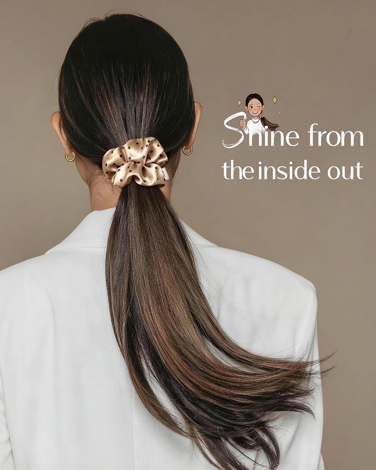 Yanibest 8 Pcs Satin Scrunchies - Silk Scrunchies Ponytail Holders, Soft Satin Hair Ties No Damage, Hair Accessories for Women