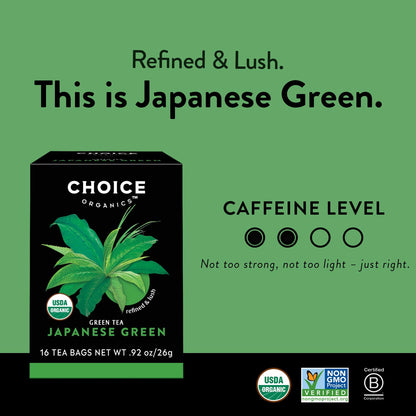 Choice Organics Green Tea & Herbal Tea Sampler, 16 Tea Bags (3 Pack)