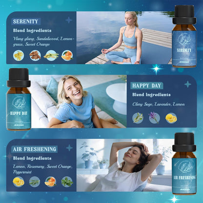 ARVIDSSON Floral Essential Oils Set, Natural Flower Essential Oil Gift for Women - Rose, Gardenia, Cherry Blossom, Honeysuckle, Lilac, Blue Lotus, Scented Oil for Diffuser, Valentines Day Gift for Her
