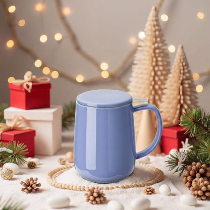 Sweese 20 OZ Porcelain Tea Mug with Infuser and Lid, Loose Leaf Tea Cup, Gifts for Tea Lover - Mint Green