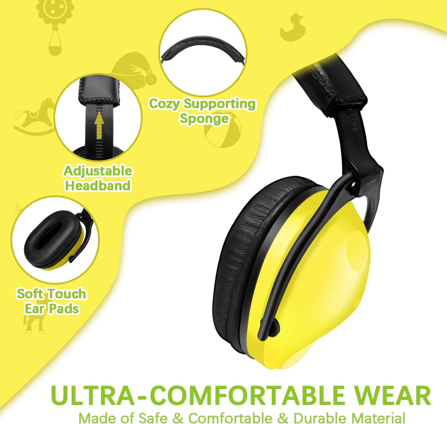ZOHAN EM030 Kids Ear Protection, Noise Cancelling Headphones Ear Muffs for Autism Sensory, Safety Noise Reduction Hearing Protection for Monster Truck/Concerts/Fireworks/Air Shows