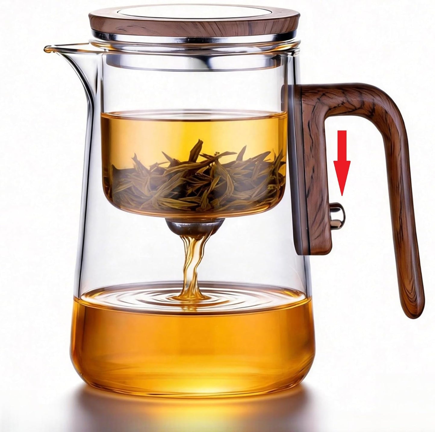 Enchanted Tea Pot, Magic Tea Pot for Loose Leaf Tea Steeper, Heat Resistant Borosilicate Glass Teapot with Tea Infuser, Ideal Gift for Tea Lovers - 20 oz (600 ml)