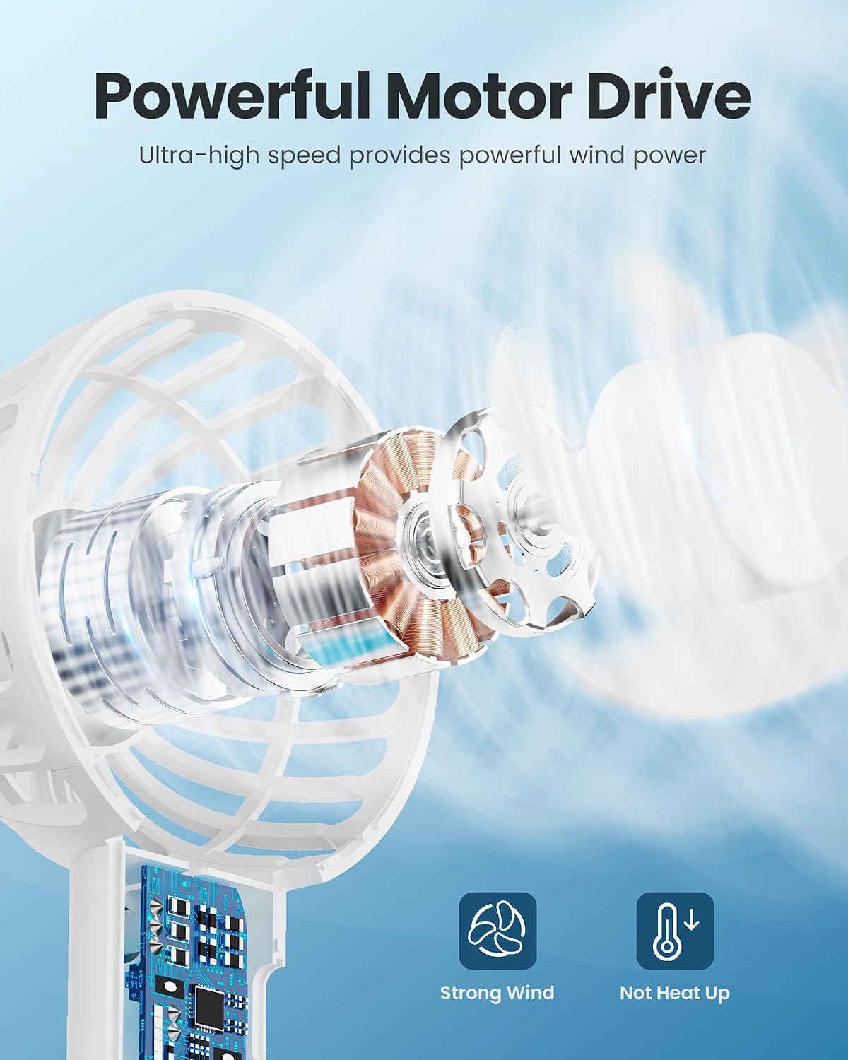 Gaiatop Mini Portable Fan, Small Personal Handheld Fan,Rechargeable