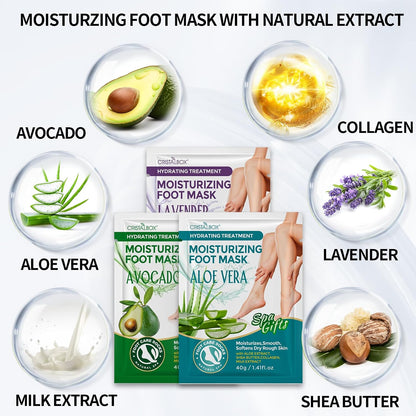 3 Pcs Foot Peeling Mask & 5 pcs Moisturizing Foot Mask ,Exfoliator Peel Off Calluses Dead Skin Callus Remover, Dry Skin Moisturizer for Soft Smooth Touch Feet,Foot Care Spa Peeling Gifts for Women Men