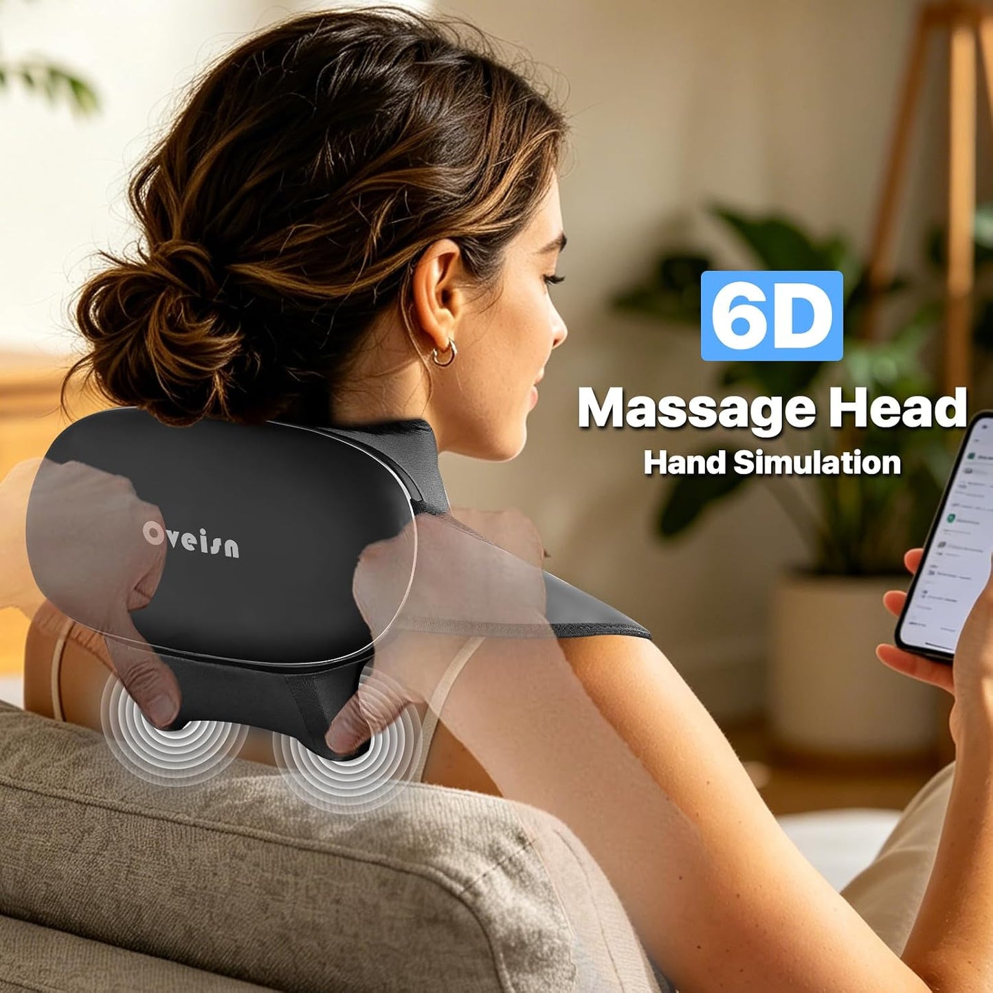 Neck Massager with Heat for Pain Relief Deep Tissue Black