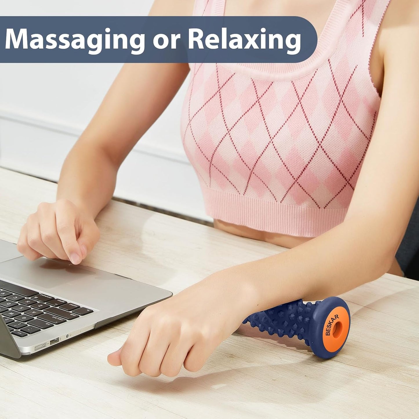 BESKAR Foot Massage Roller for Plantar Fasciitis Relief, Portable Reflexology Tool Pressure Point Massage Rollers, Deep Tissue Massages for Relieving Feet Arch Heel Pain, Myofascial Pain Syndrome