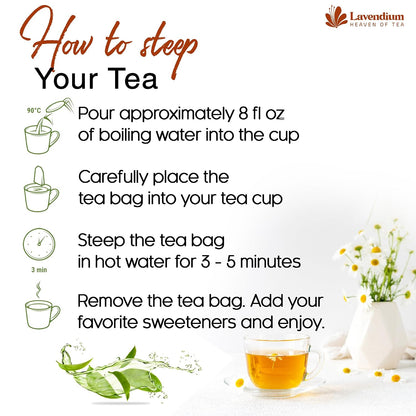 Lavendium Ceylon Cinnamon Tea Bags, Cinnamon Tea, Caffeine-Free