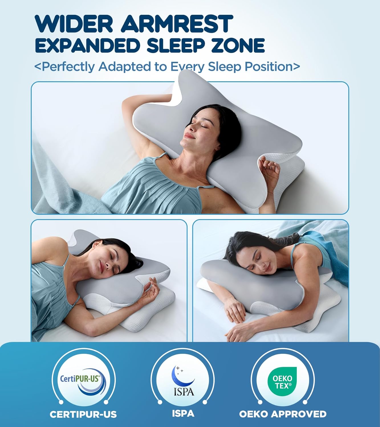 Cozyplayer True Cooling Cervical Neck Pillow for Pain Relief, Ergonomic Side Sleeper Pillow for Neck Support, Odorless Orthopedic Contour Memory Foam Pillows, Bed Pillow for Back Stomach Sleeper
