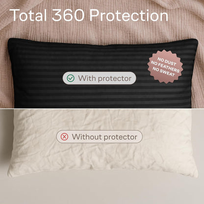 Ultra Soft Pillow Protectors with Zipper Standard Size - Set of 8 Breathable Pillow Covers - 100% Protection Against Stains, Dust & Dirt - Machine Washable (White)