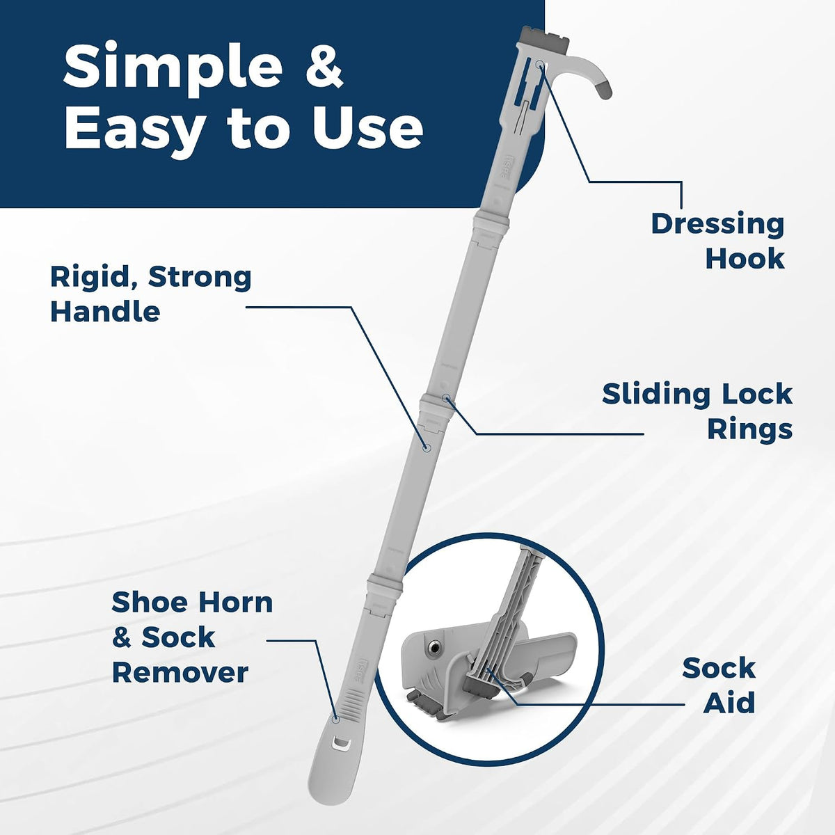 Easy Reach Right Compression Sock Aid 4-in-1 Kit, with Sock Remover