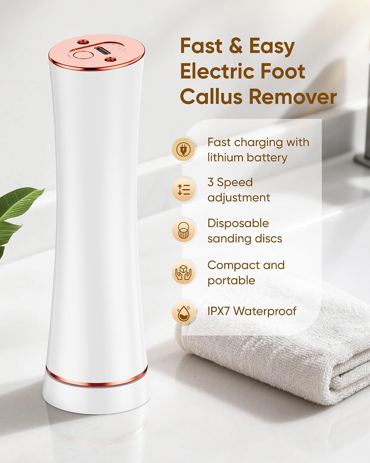 Electric Foot Callus Remover Rechargeable Foot File for Dead Skin | 3 Speeds Callus Remover for Feet, Waterproof Foot Care Pedicure Kit with Foot Cream, Ideal Gift for Men and Women