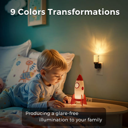 L LOHAS LED Night Light, Dimmable Night Lights Plug into Wall, Automatic Night Lights Plug in with Auto Light Sensor,Adjustable Brightness Amber LED Night Light, for Bedroom Hallway Home Decor