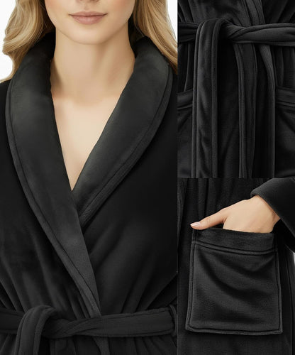 Premium Ultra Soft Robes for Women Plush Fleece Long Bathrobe