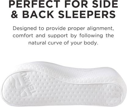 Tempur-Pedic TEMPUR-Ergo Neck Pillow, Medium Profile, White