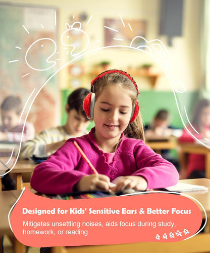 PROHEAR 032 Kids Ear Protection – Ear Muffs for Noise Reduction, 25NRR Noise Cancelling Headphones for Kids,Toddlers, Autism, Sensory Use, Hearing Protection – Orange