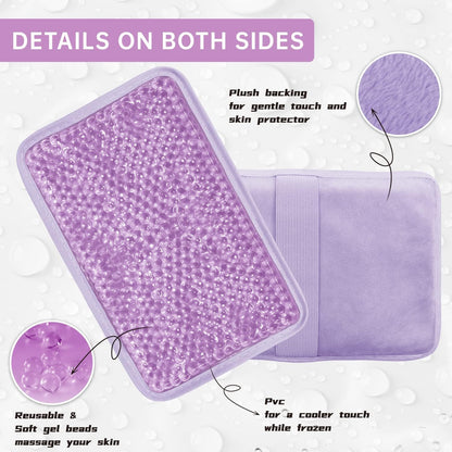 Gel Beads Ice Pack Ice Bag with Strap-1 Pack Reusable Hot & Cold Pack Compress for Knee, Shoulder, Foot, Back, Ankle, Neck, Hip, Elbow, Wisdom Tooth-7.76''x4.93''(Blue)