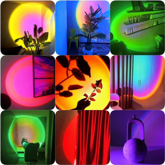 QUIGO Sunset Projector Lamp, 16 Colors Changing with Remote & App Control, Night Light for Bedroom, TikTok Room Decor Aesthetic, Sunrise/Sunset Light