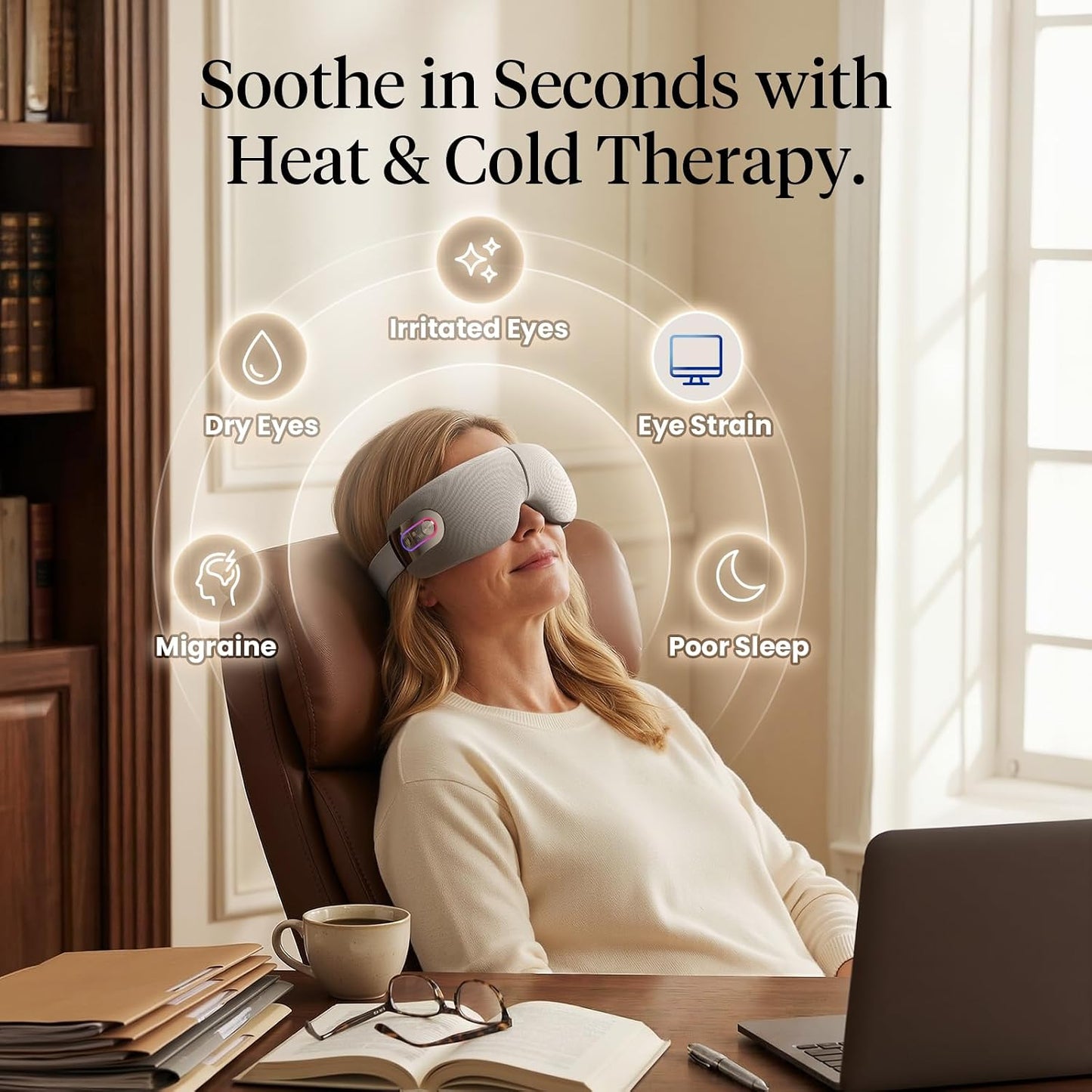 BOB AND BRAD EYEFLOW Eye Massager with Chip Cooling&Heat, FSA Eligible&HSA