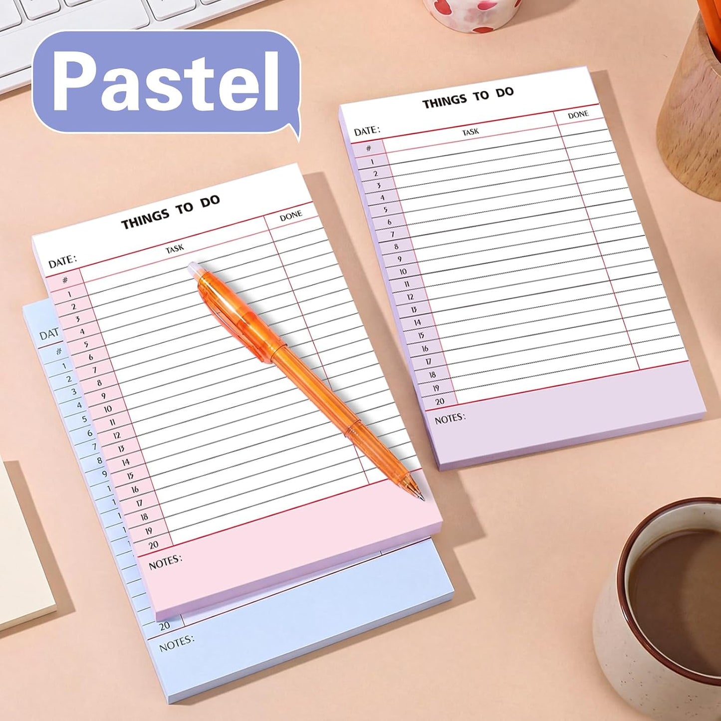 Spakon 300 Sheets Daily to Do List Notepad Notebook Library Card to Do Planner Checklist Memo Writing Pad Schedule Reminder Office Homework Planner for Task, 6" x 8(Classic,White)