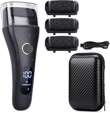 Electric Foot File Callus Remover for Feet - 6pcs Larger Grinding Head&3Speed, Pedicure Kit Foot Scrubber Deadskin Callus Remover, Foot Care Kit Pedicure Tools for Dead Skin Callus Hardskin Dry Cracks