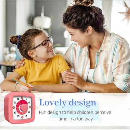 Visual Timer for Kids, 60-Minute Countdown Timer for Classroom Office Kitchen, Pomodoro Timer with Silent Operation，Time Management Tools with Colorful Pattern(White)