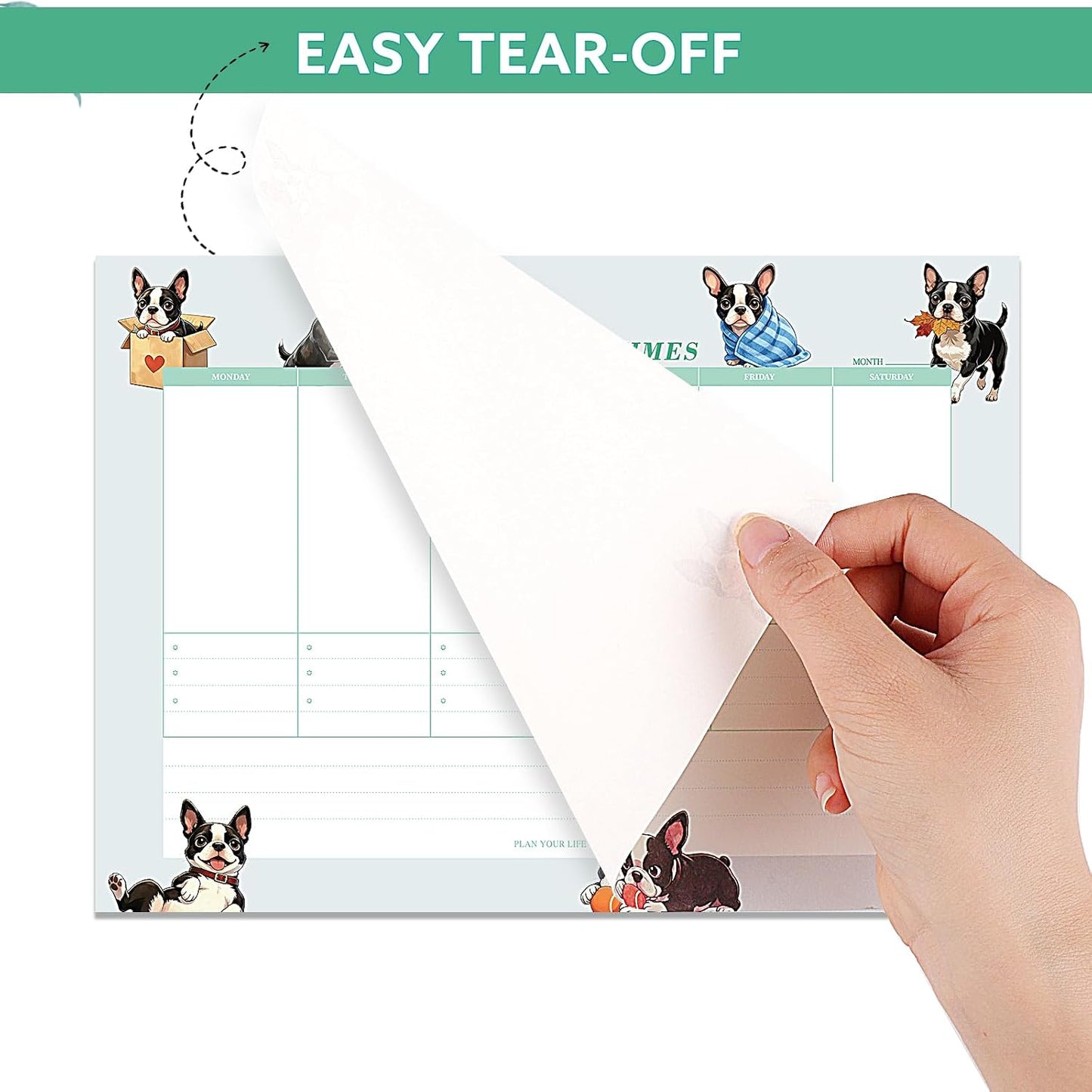 60 Sheets Weekly Pad, Tear Off Weekly Planner Notepad with Daily Schedule Weekly to Do List Notepad（7x10” ）