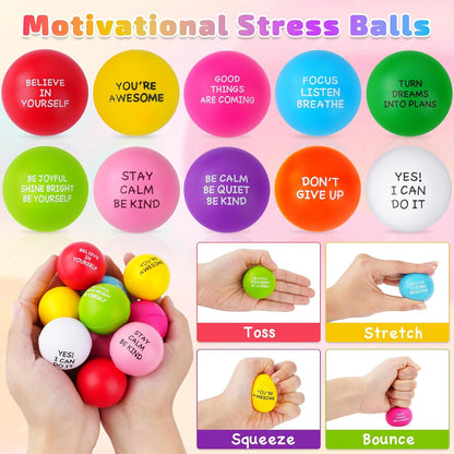 SHQDD Stress Balls for Adults, 8PCS Foam Stress Relief Toys for Kids & Adults, Bulk Squeeze Balls for Office Relief Employee Appreciation, Classroom Prizes, Student Gifts, Perfect Party Favors