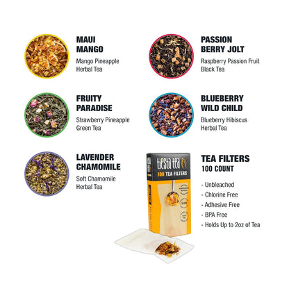 Tiesta Tea Premium Starter Loose Leaf Sampler Kit - Classic Tea Blends