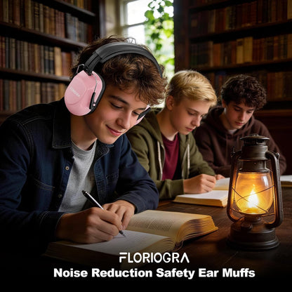 Floriogra Noise Reduction Ear Muffs, NRR 34dB Ear Protection, Hearing Protection Noise Cancelling Headphones for Adults Kids Autism, Shooting Ear Protection for Gun Range, Mowing, Construction