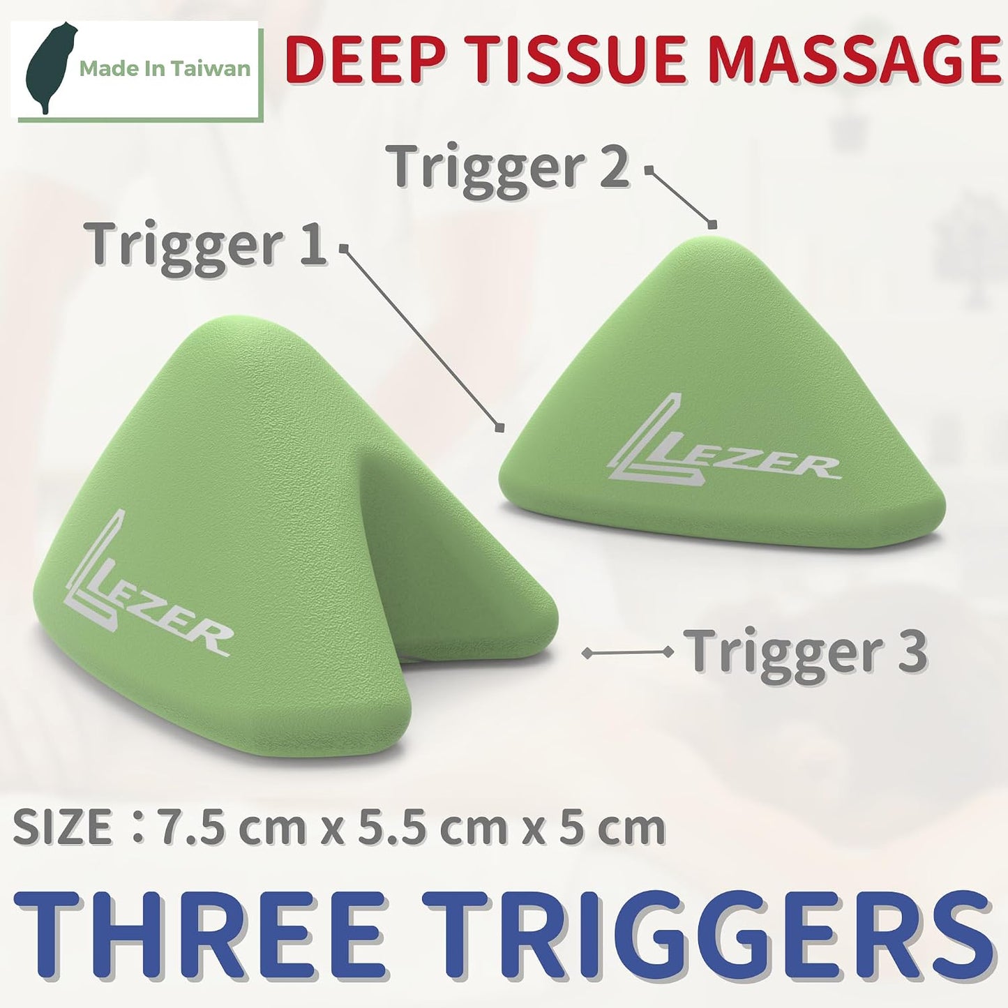 LEZER, Trigger Massage Point, Manual Massage Ball, Muscle Knots Relief Tool, Myofascial Release, Physical Therapy, Plantar Fasciitis, Set of 2 (Orange Trigger and Black Ball)