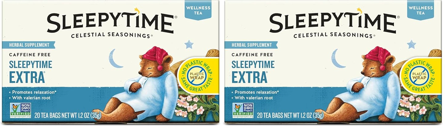 Celestial Seasonings Sleepytime Extra Herbal Tea, 20 Tea Bags Box