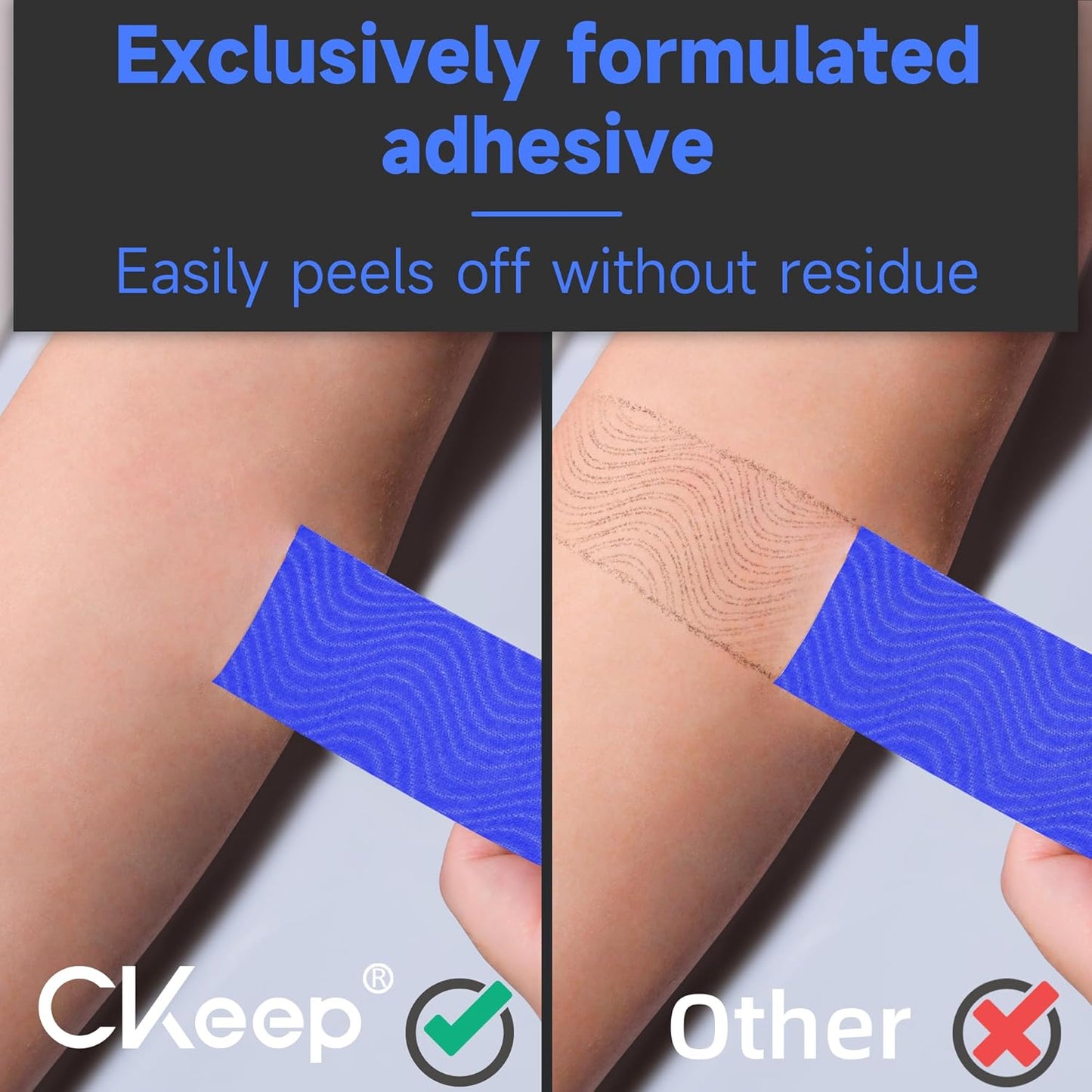 CKeep Kinesiology Tape, Uncut Premium Elastic Athletic Tape 2 Rolls, Beige | Original Cotton Latex Free Kinetic Tape, Breathable & Waterproof Sports Tape for Muscle and Joint Support, 2inch x 16ft