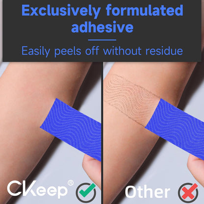 CKeep Kinesiology Tape, Uncut Premium Elastic Athletic Tape 2 Rolls, Beige | Original Cotton Latex Free Kinetic Tape, Breathable & Waterproof Sports Tape for Muscle and Joint Support, 2inch x 16ft