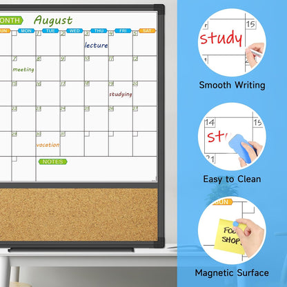 JILoffice Magnetic Dry Erase Calendar Whiteboard, 24" x 18" Monthly Board