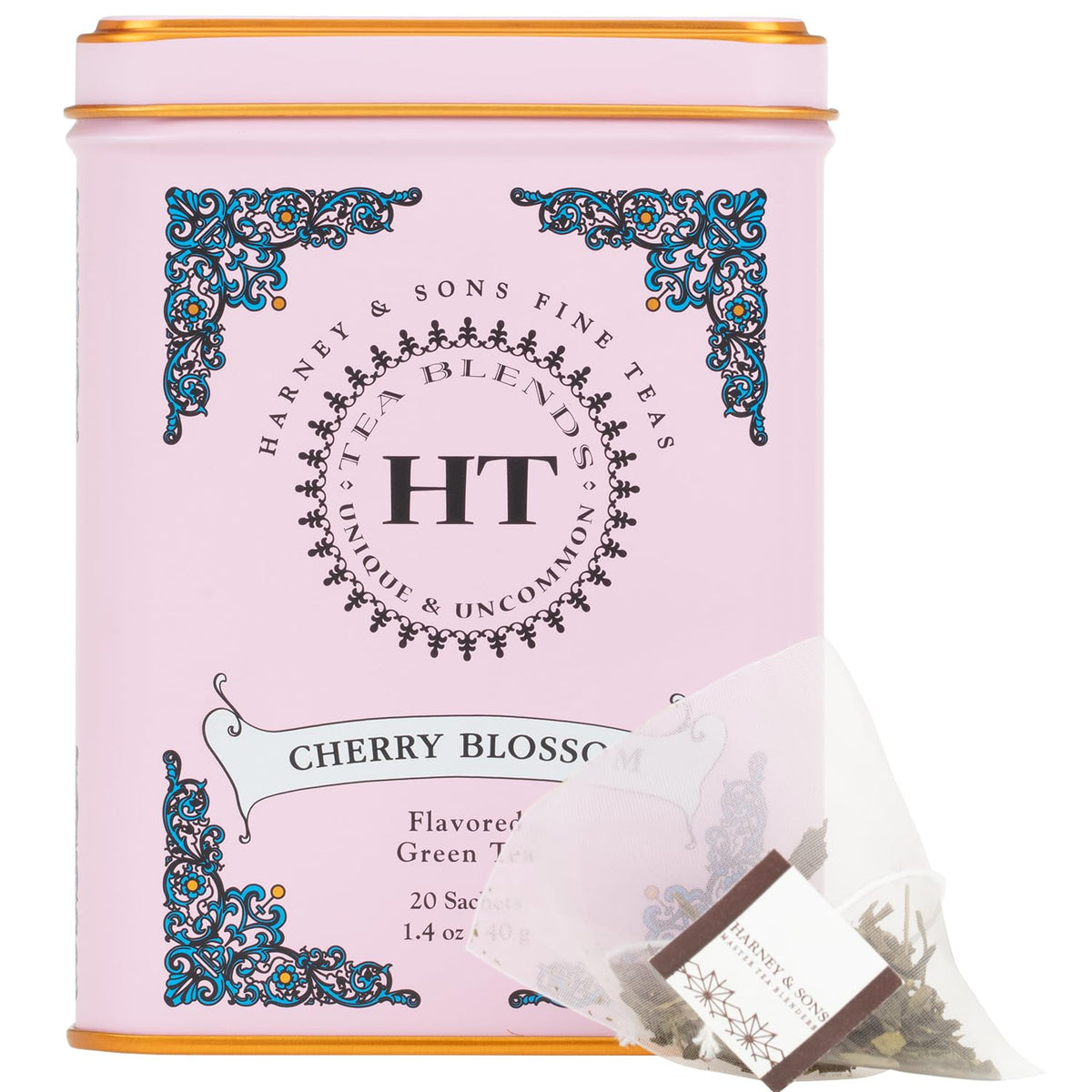Harney & Sons HT Cherry Blossom Green Tea, 20 Sachets in Tin